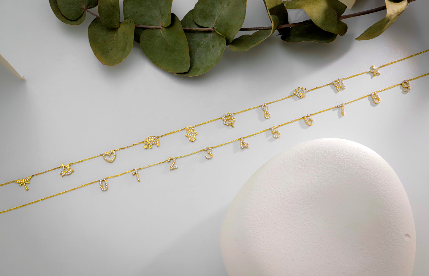 Love Knot Chain with CZ Diamond Letter