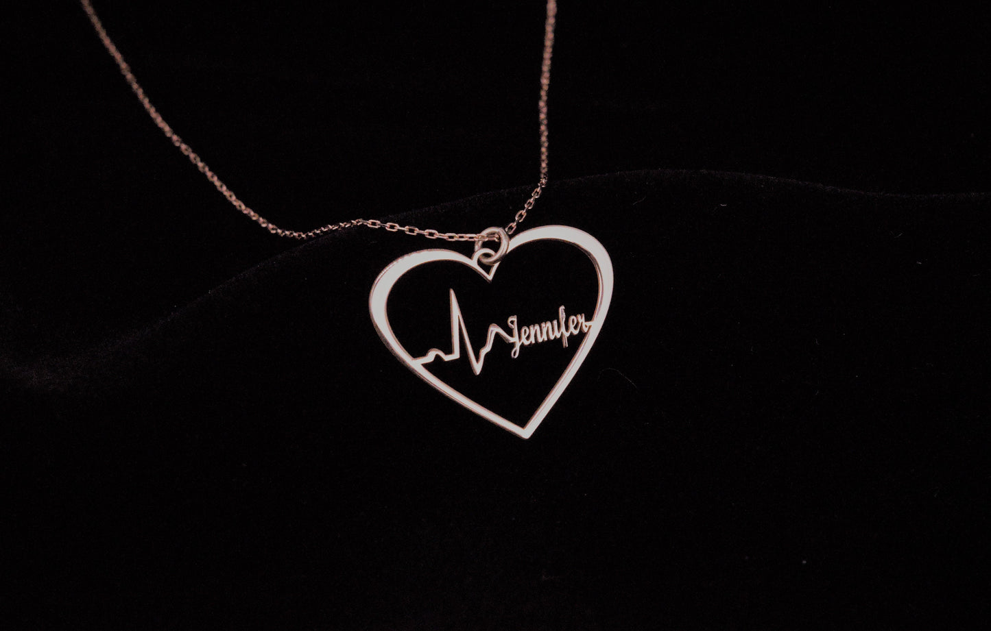Personalized Actual Heartbeat Necklace, 8K Solid (Real) Gold Memorial EKG Necklace, Custom Heartbeat Necklace by NecklaceDreamWorld - silvergoldandrose