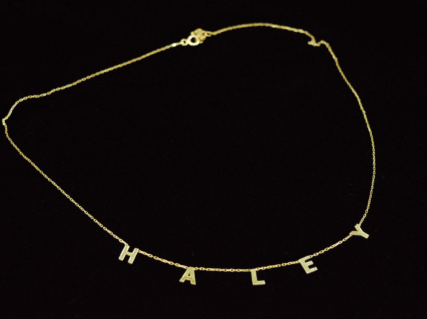 Handmade Initial Name Necklace, Custom Name Necklace, Personalized Jewelry, Initial Necklace, Custom Letter Necklace, Spaced Letter Necklace