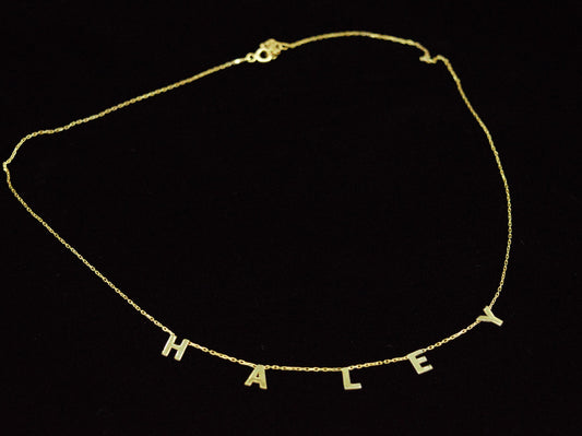 Personalized Initial Name Necklace | Customizable Spaced Letter Jewelry by SilverGoldandRose
