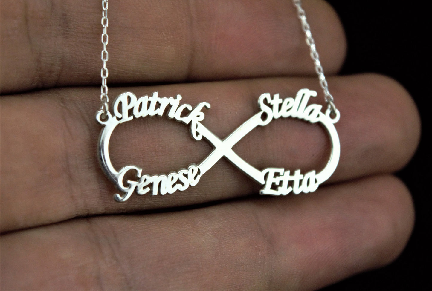 Personalized Infinity Name Necklace, Family Jewelry with Names by NecklaceDreamWorld