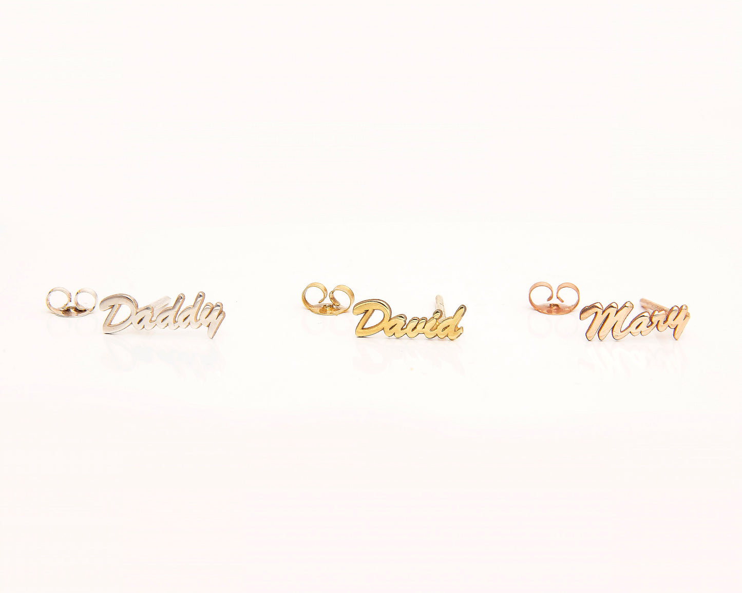 Custom Name Earrings, Personalized Earrings Silver, Stud Earrings, Name Earrings Solid Gold, Dainty Earrings Studs, Customized Gift for Her - silvergoldandrose