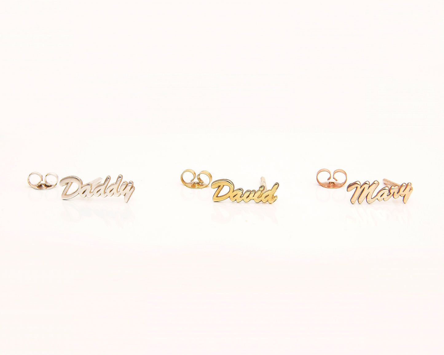 Custom Name Stud Earrings | Personalized Earrings Silver | Stud Earrings | Name Earrings Solid Gold | Perfect Gifts for Her | Gift for Him - silvergoldandrose