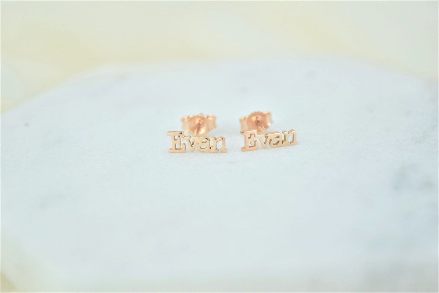 Personalized Everyday Name Earrings Stud 18K Gold Fillled • Custom Name Earring Stud • Earrings with Name - silvergoldandrose