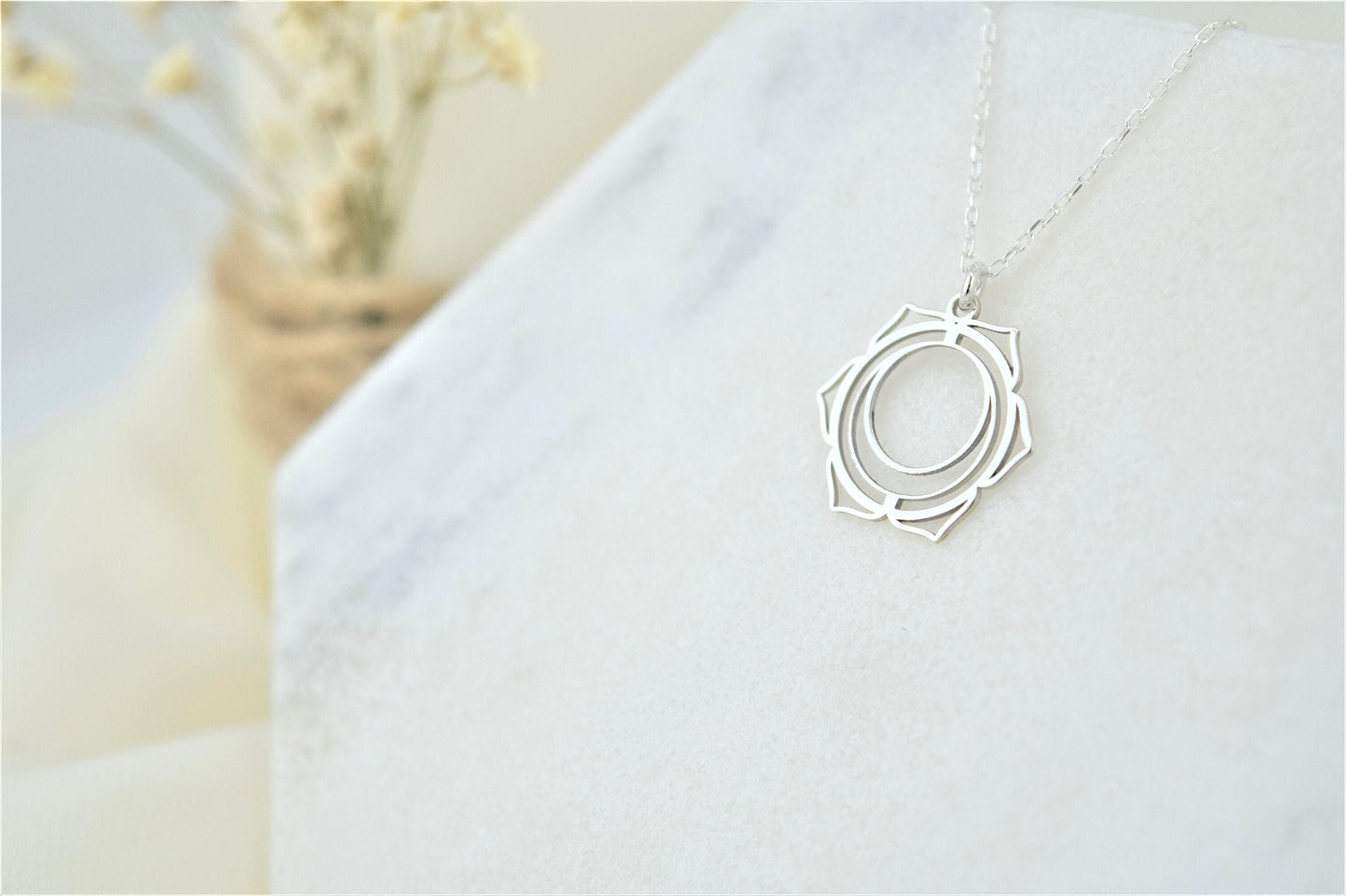 Sacral Chakra Necklace, Svadhisthana Yoga Symbol Jewelry • Handmade Chakra • Hindu Necklace • Yoga Chakra • Seven Chakra Symbol Jewelry - silvergoldandrose
