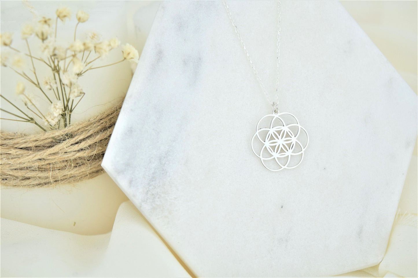Flower Seed Of Life Pendant Necklace