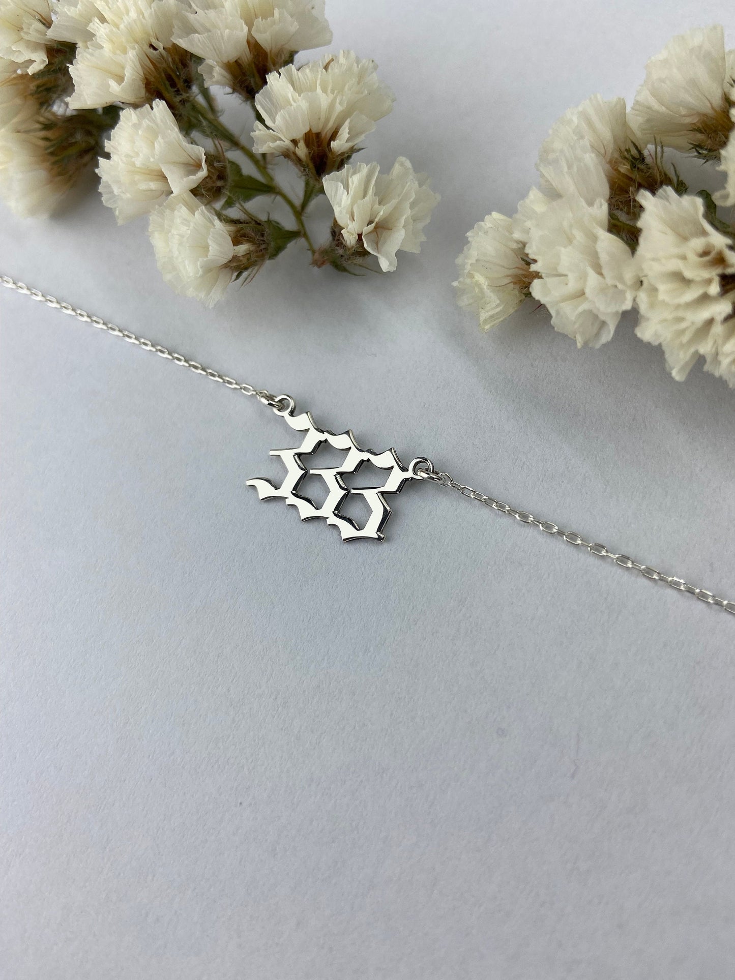 Dainty Sterling Silver Angel Number Necklace, Gold Lucky Number Necklace 111,222,333,444,555,666,777,888,999 | Tiny Birthday Gifts - silvergoldandrose