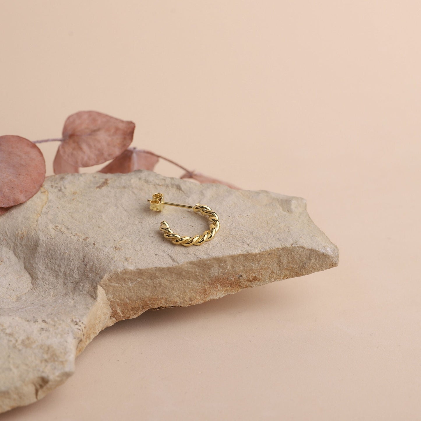 Huggies Hoop Earrings • Dainty Twisted Minimalist Jewelry • Ready to Ship Gifts for Her, Sterling Silver, Gold and Rose Gold Tiny Huggies - silvergoldandrose