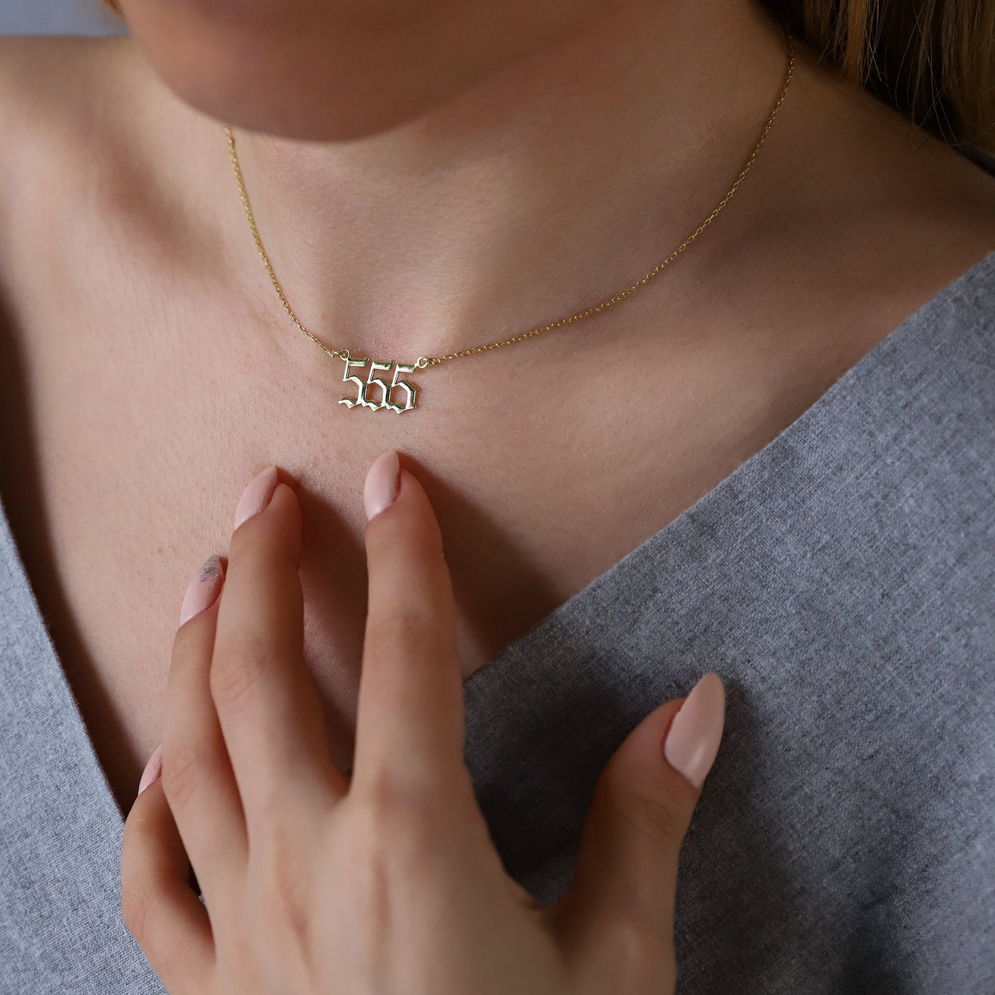 Dainty Sterling Silver Angel Number Necklace, Gold Lucky Number Necklace 111,222,333,444,555,666,777,888,999 | Tiny Birthday Gifts - silvergoldandrose