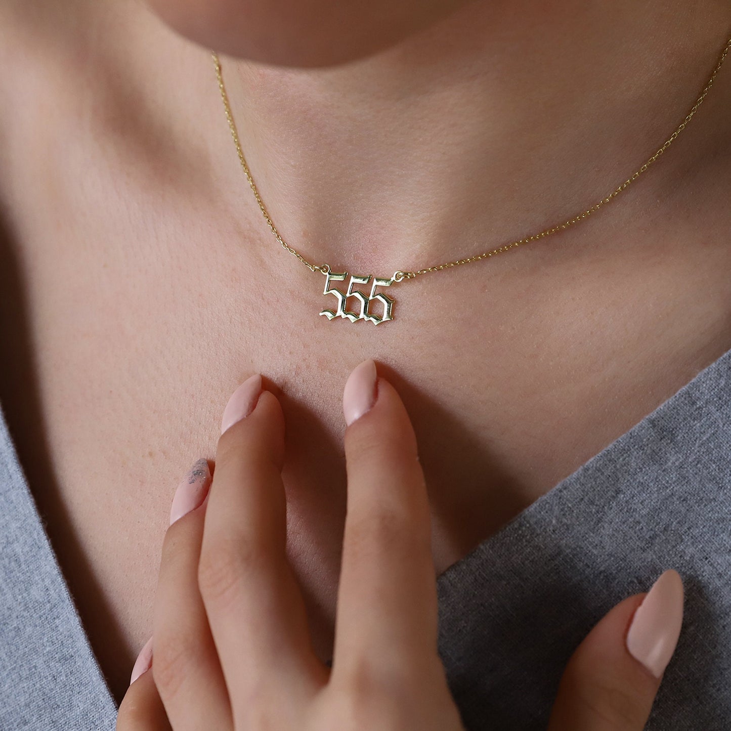Dainty Sterling Silver Angel Number Necklace, Gold Lucky Number Necklace 111,222,333,444,555,666,777,888,999 | Tiny Birthday Gifts - silvergoldandrose