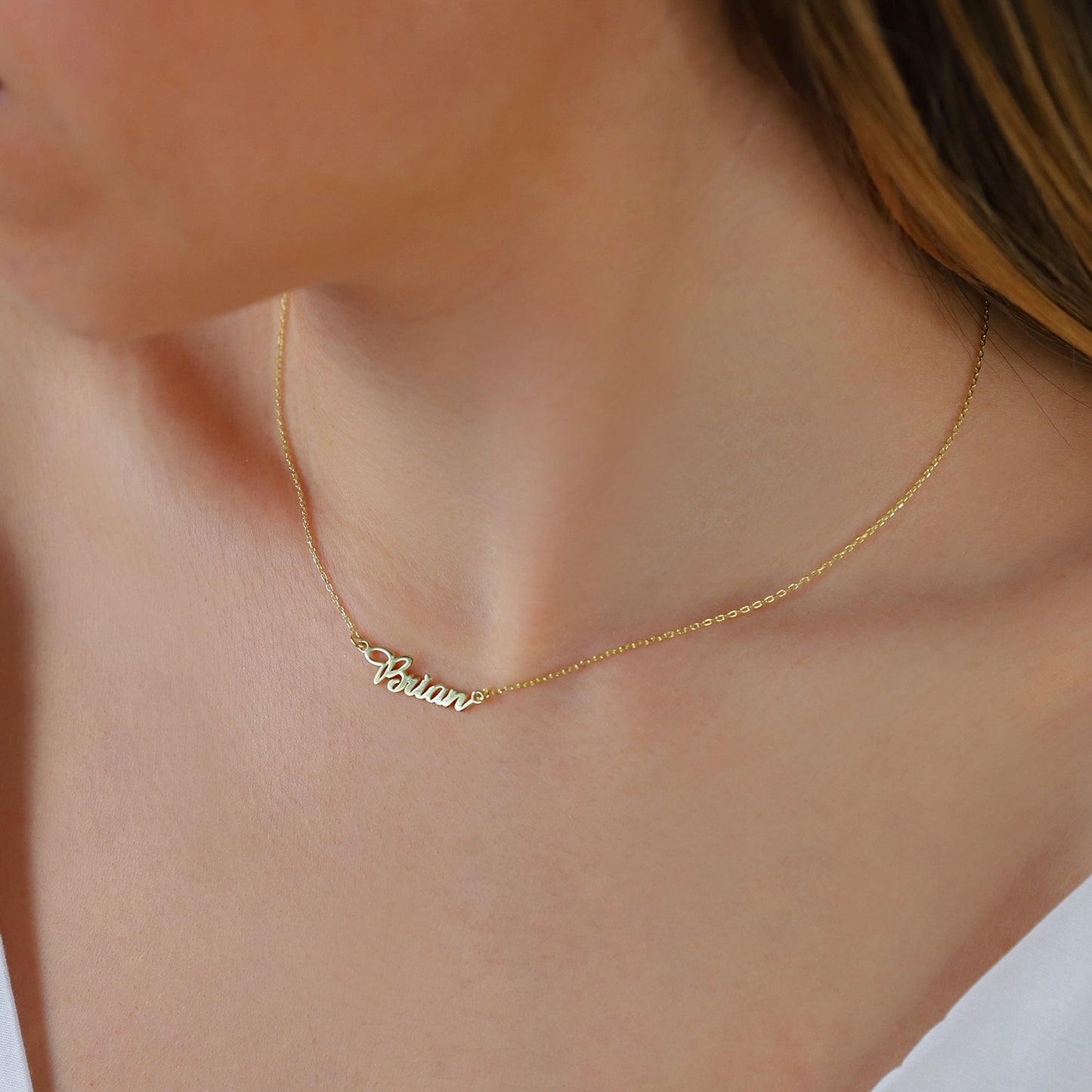 Handmade Personalized Couples Name Necklaces, Custom Name Jewelry with Birthstone add on, Tiny Name Necklace, Couple Necklace, Gift for Her - silvergoldandrose