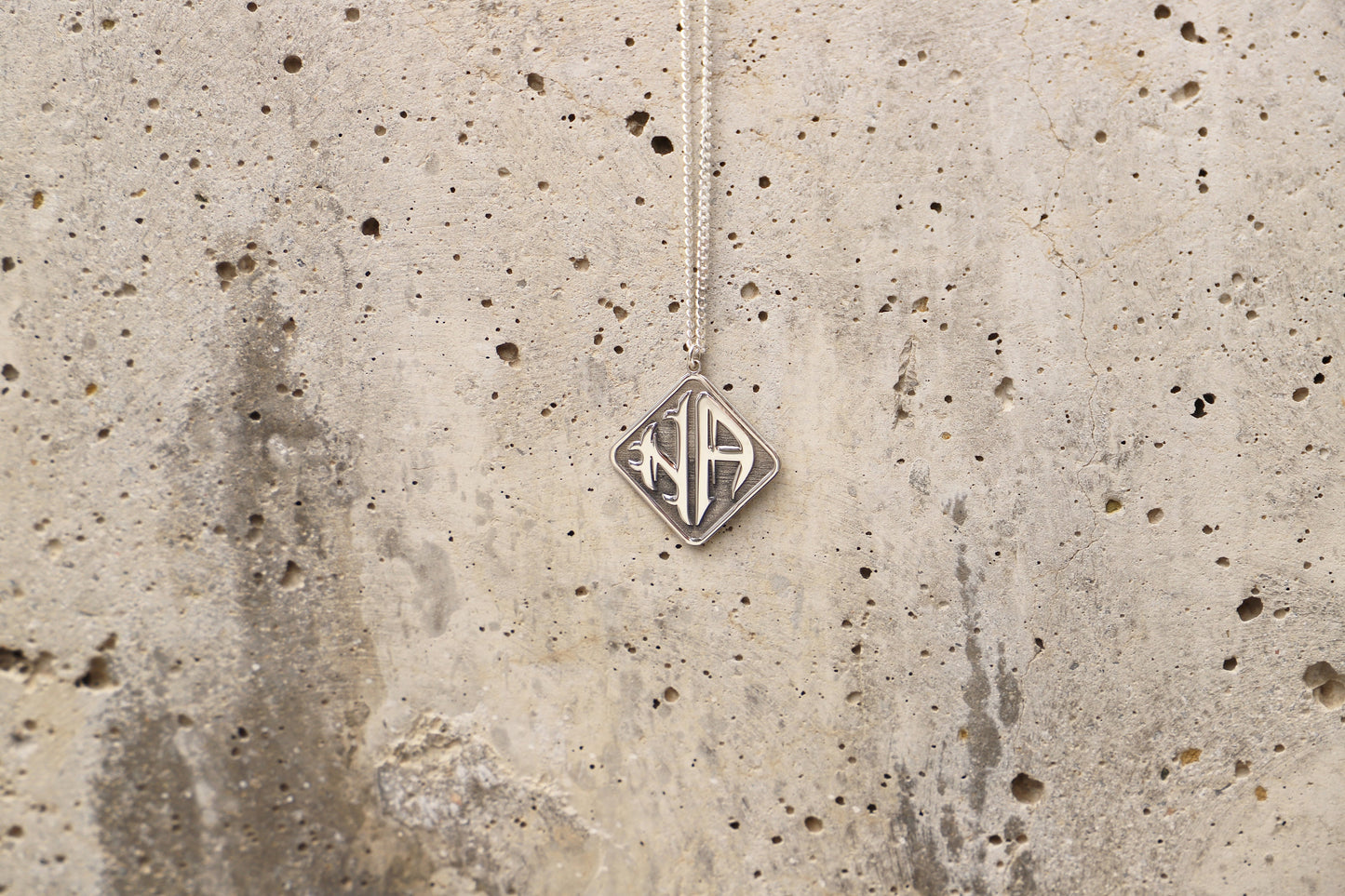 Two Initial Monogram Necklace Silver for Men with Curb Chain, Gold Custom 2 Monogram Necklace • Perfect Silver Gifts by NecklaceDreamworld - silvergoldandrose