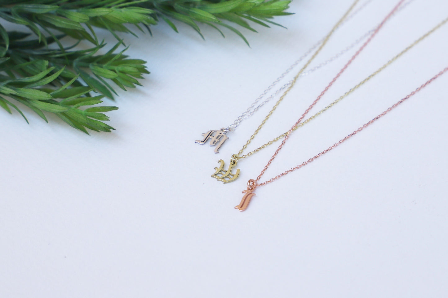 Handmade Dainty Old English Letter Necklace, Personalised Initial Jewellery | Custom Gothic Style Letter Necklace, Perfect Birthday Gifts