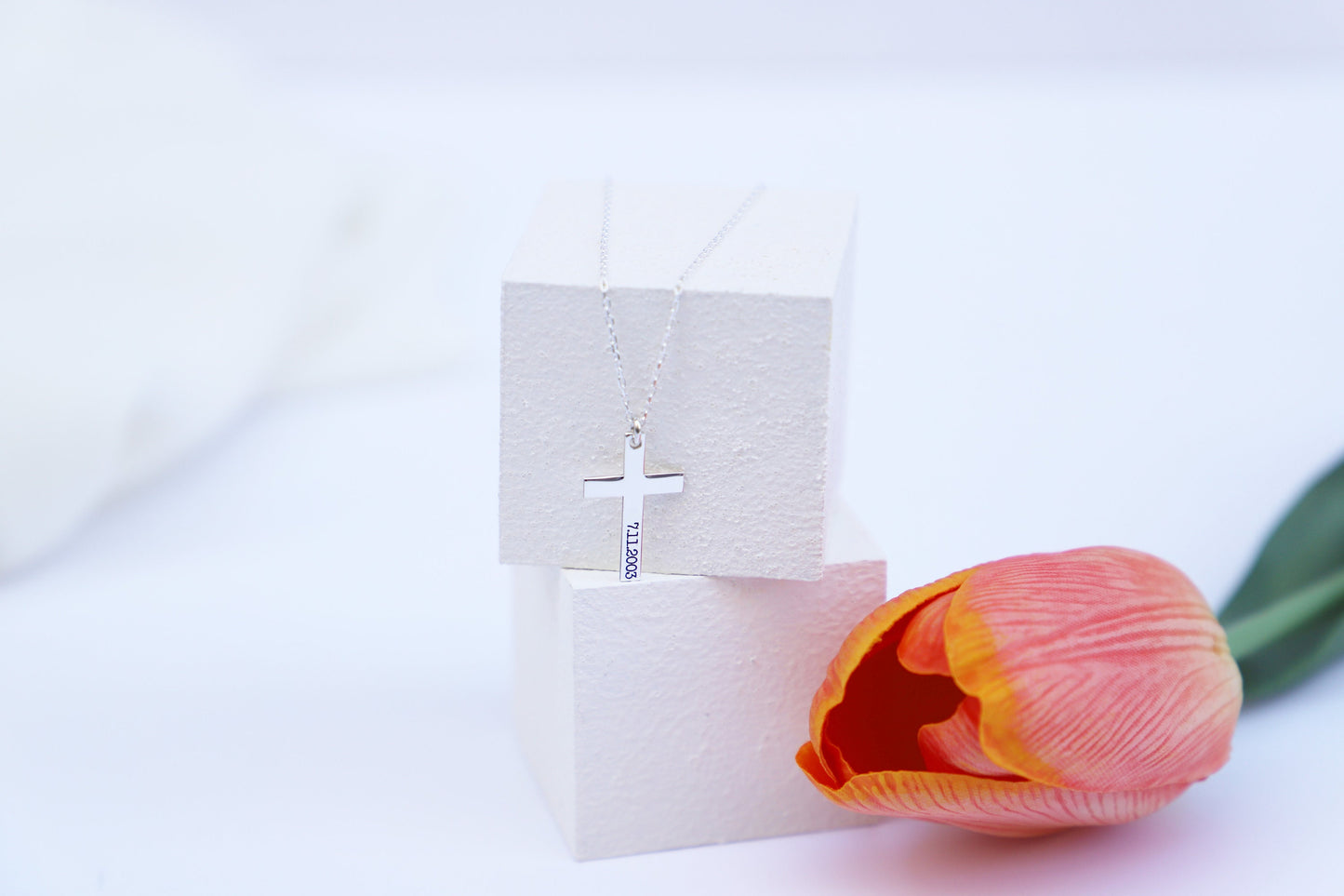 Custom Gold Cross Necklace • Dainty Small Cross Necklace • 14Kt Gold Filled Cross Necklace • Perfect Gifts - silvergoldandrose