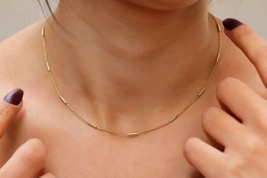 Intermittent Pipe Chain by SilverGoldandRose - Innovative Design for Ultimate Durability and Flexibility