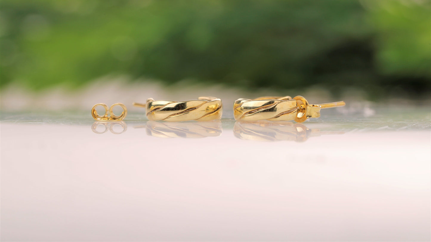 Dainty Sterling Silver Twist Hoop Earrings