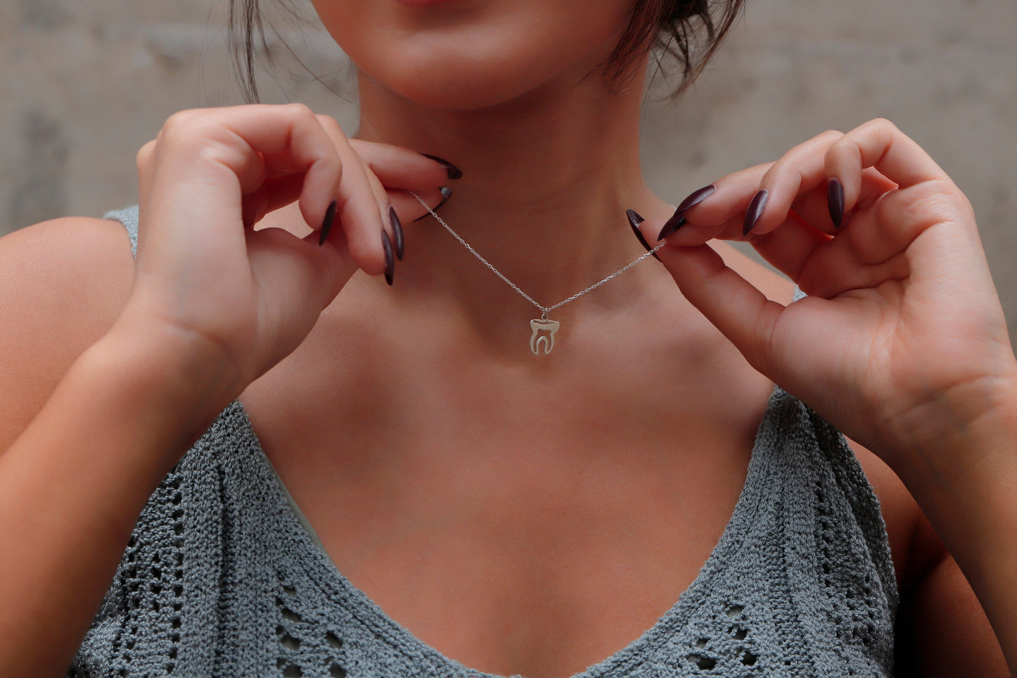 Dainty Tooth Necklace, Dental Hygienist Gift Tiny, Dental Assistant Gift, Gift for Dentist, Delicate Tooth Pendant, Tiny Tooth Necklace - silvergoldandrose