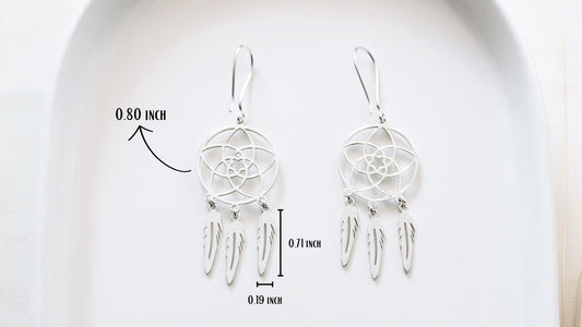 Dreamcatcher Good Dreams Earrings by silvergoldandrose, Dangle Style Summer Everyday Jewelry, Wedding Jewelry -