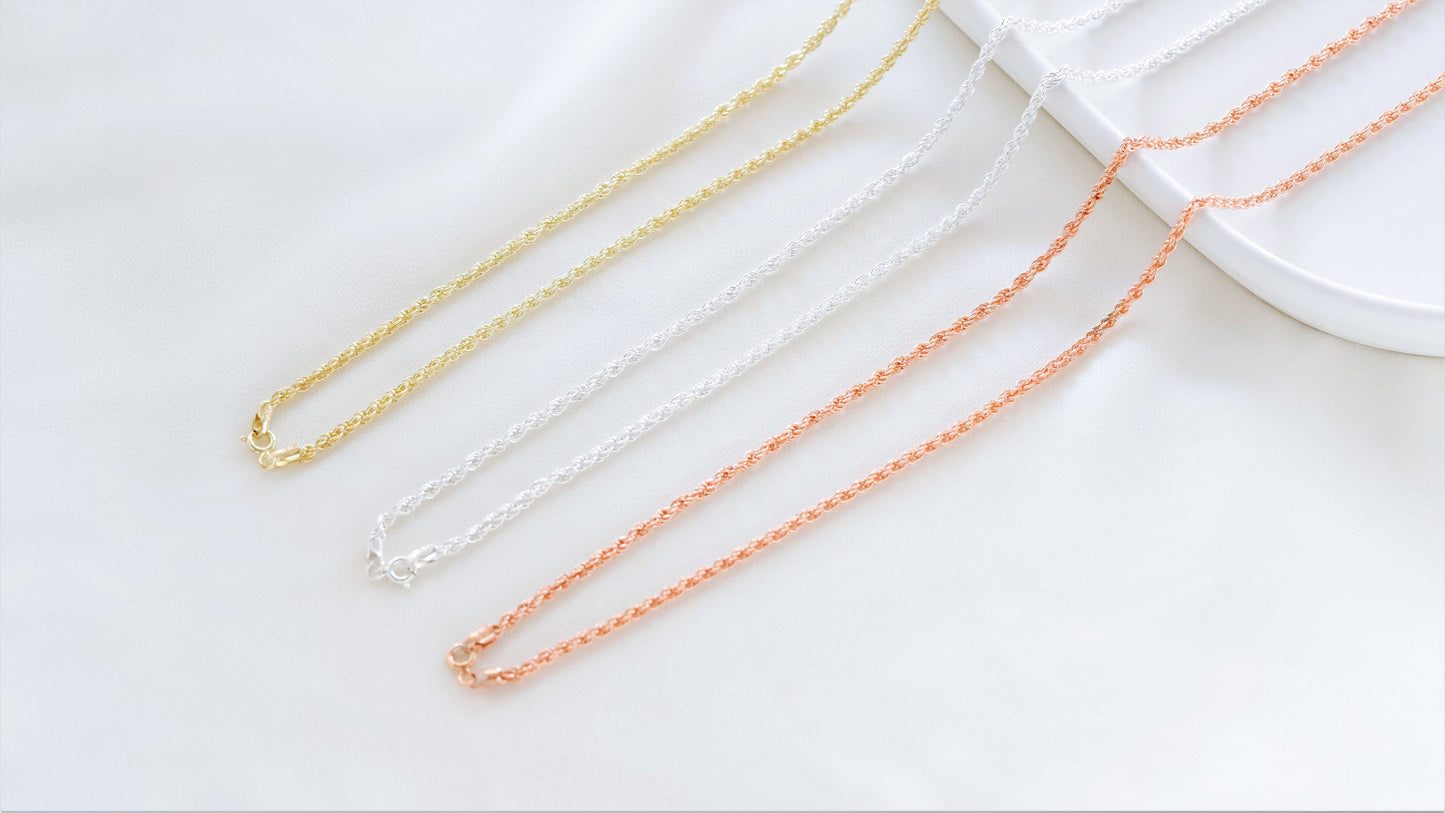 Sterling Silver Singapore chain, Twist Chain for Men and Women by NecklaceDreamWorld, Everyday Jewelry, Silver Rope Chain - silvergoldandrose