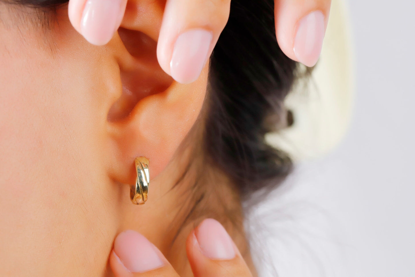 Dainty Sterling Silver Twist Hoop Earrings