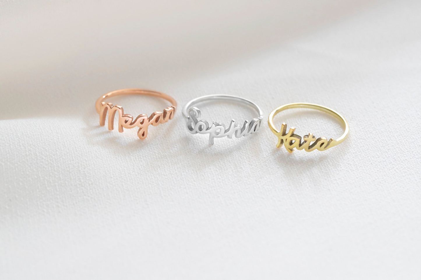 Personalized Gold Name Ring | Custom 14K Gold-Filled Handwriting Jewelry | Unique Gift for Christmas & Birthdays