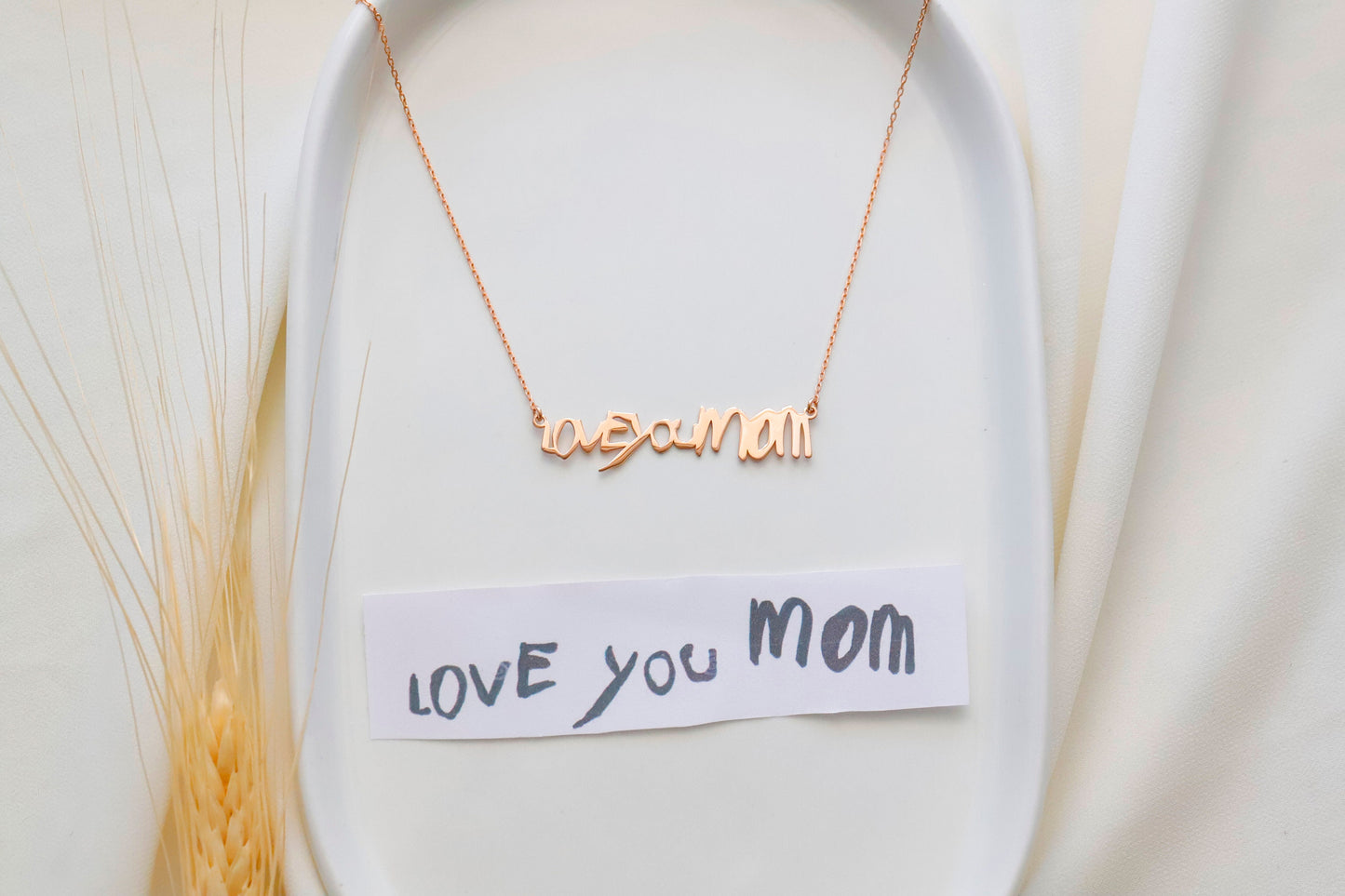 Custom Actual Handwriting Necklace • Personalized Memorial Signature Necklace •Custom Handwriting Jewelry•Personalized Handmade Gift for Her - silvergoldandrose