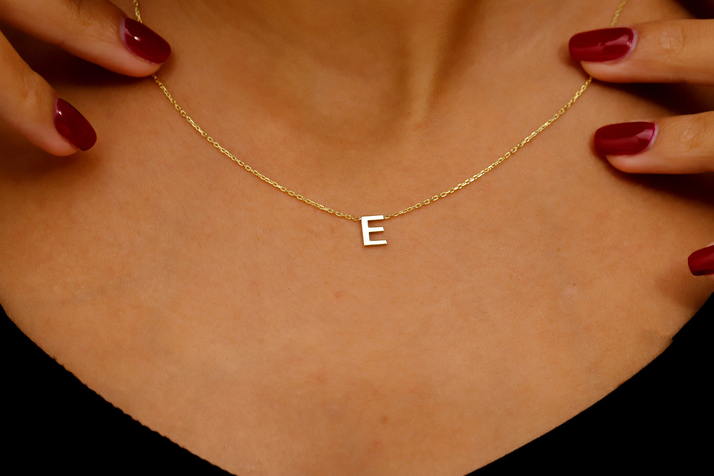 Personalized Dainty Initial Necklace, Minimalist Letter Jewelry, Tiny Charm Necklace