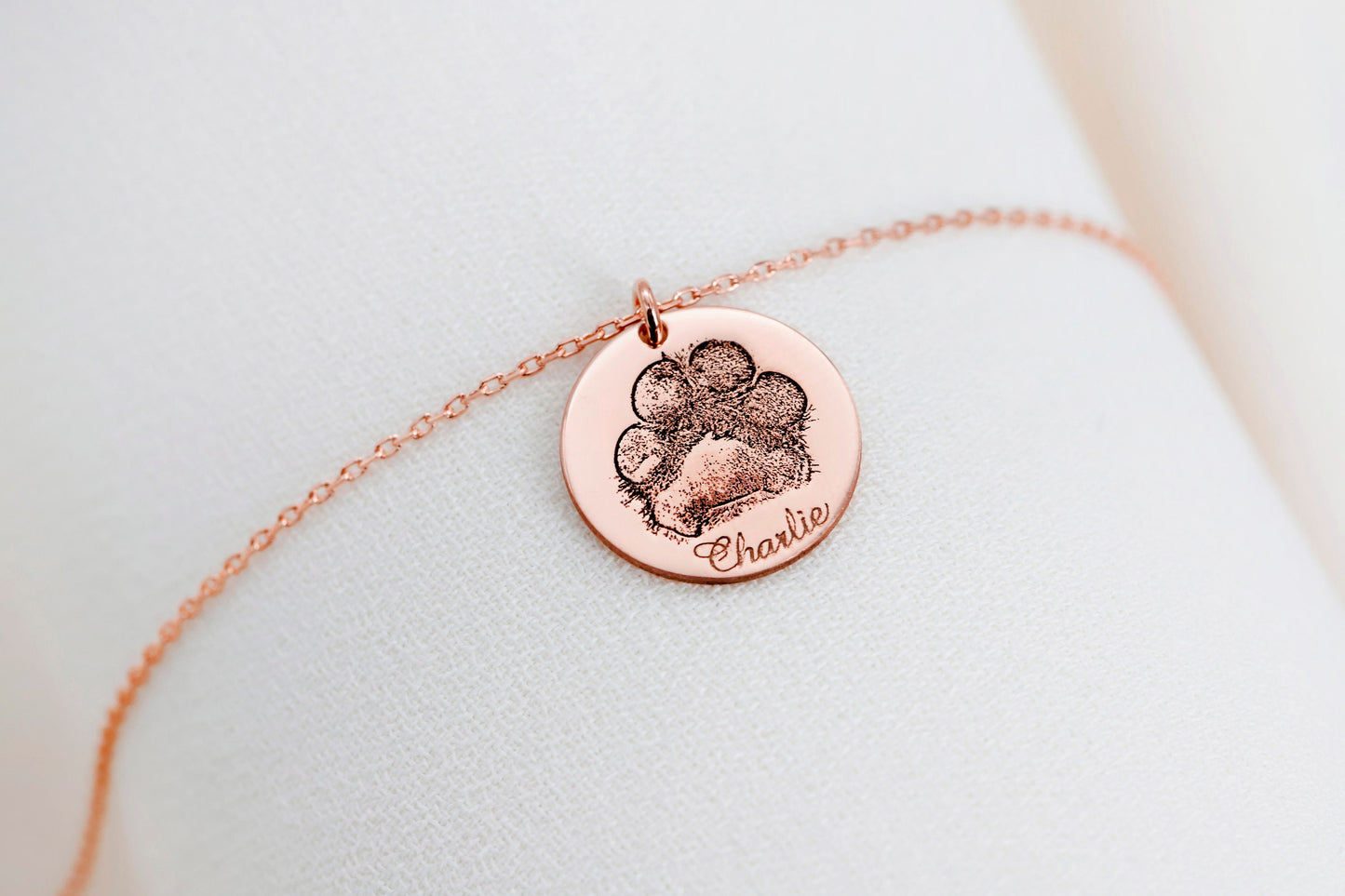 Personalized Your Actual Pet Paw Print Necklace | Custom Dog & Cat Paw Necklace | Paw Print Jewelry Gifts for Pet Lover