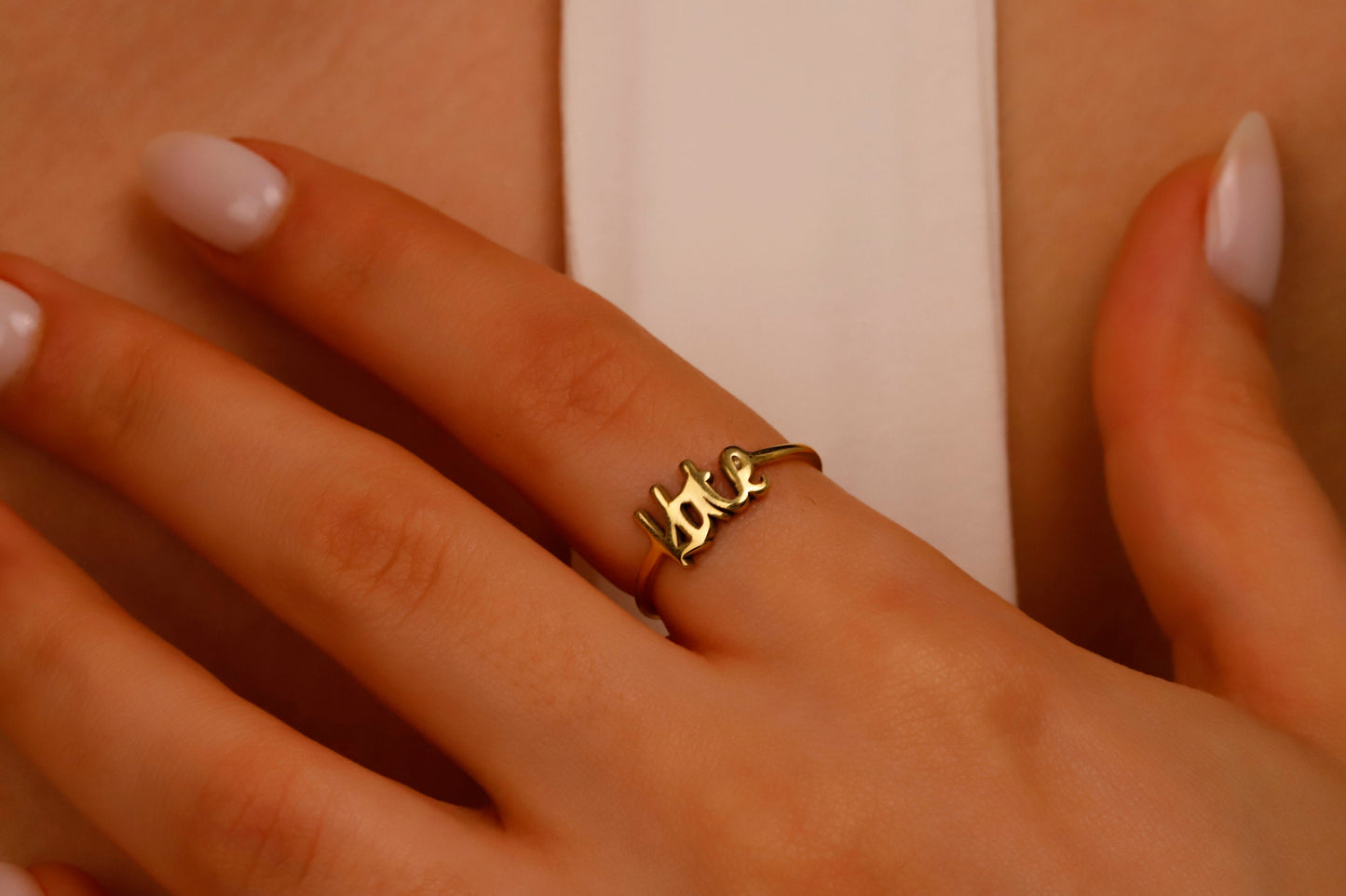 Personalized Gold Name Ring | Custom 14K Gold-Filled Handwriting Jewelry | Unique Gift for Christmas & Birthdays