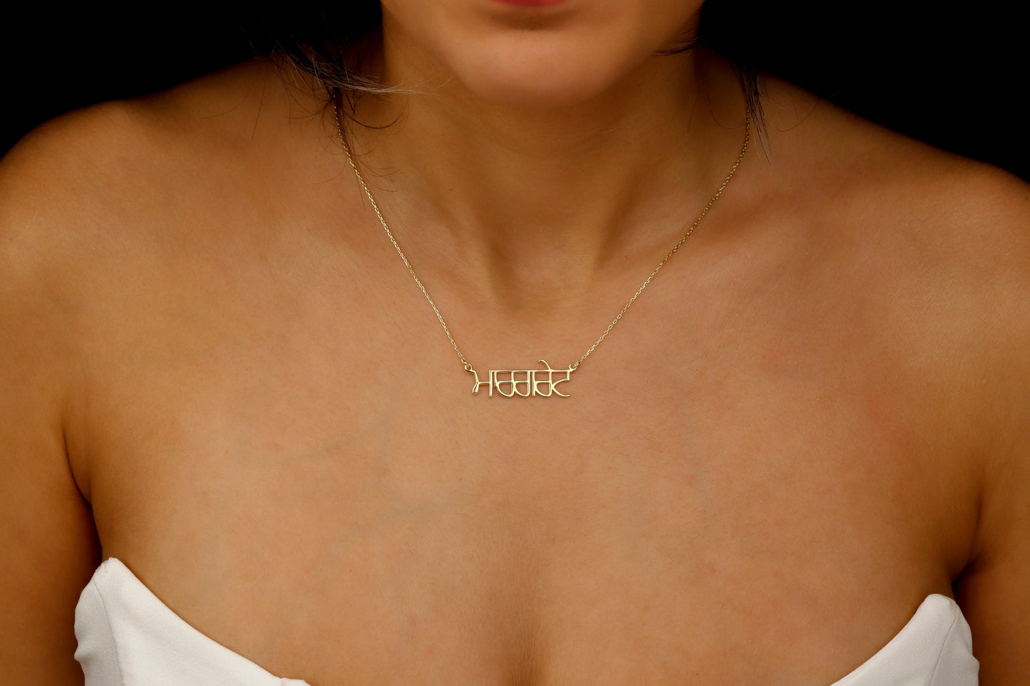 Punjabi Name Necklace in 925 Sterling Silver, Hindi Name Necklace, Custom Indian Jewelry, Sanskrit Name Necklace, Personalized Hindi Gifts - silvergoldandrose