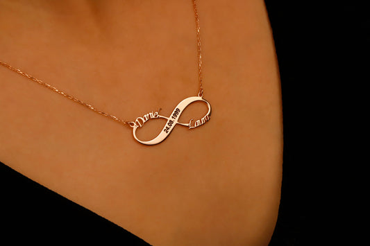 Custom Jewelry Infinity Name Necklace | Personalized Sterling Silver Anniversary Gift