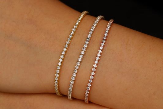 Shimmering Sterling Silver CZ Diamond Tennis Bracelet - Dazzling Waterway Jewelry