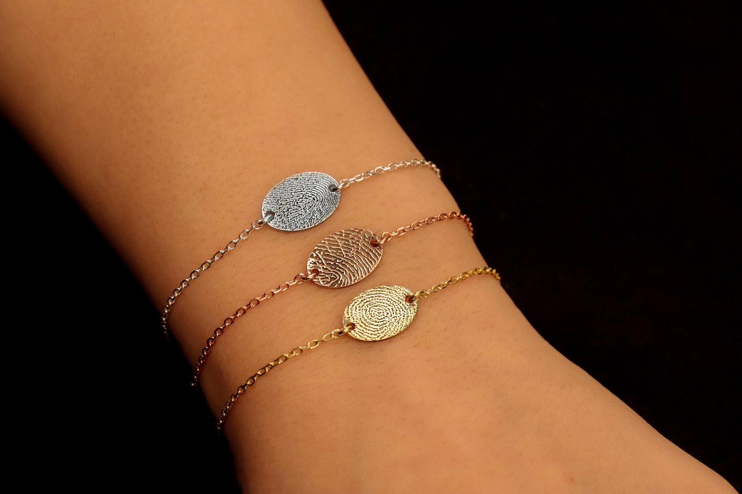 Loved Ones Fingerprint & Handwriting Bracelet | Personalized Sterling Silver Memorial Jewelry