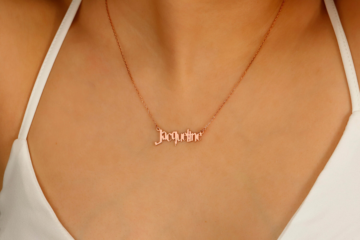 Wizard Harry P. Font Necklace, Magical Nameplate Necklace for Women, Fantastic Dainty Gold Necklace, Custom Necklace with Name Birthday Gift