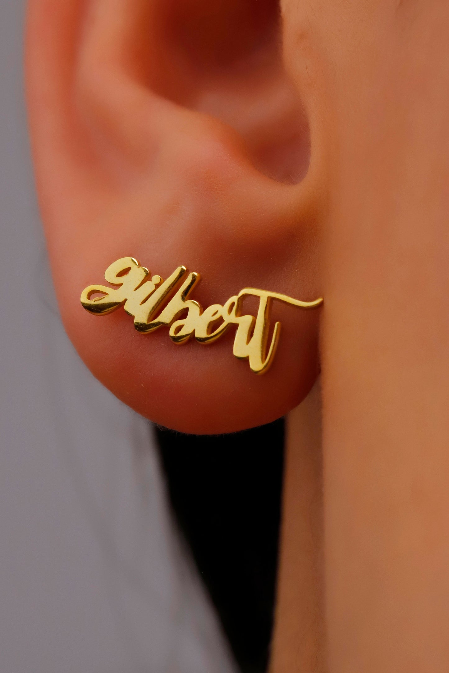 10K Solid Gold Name Earrings, Personalized Minimalist Jewelry with Name, Dainty Earrings for Everyday Wear, Perfect Gifts - silvergoldandrose