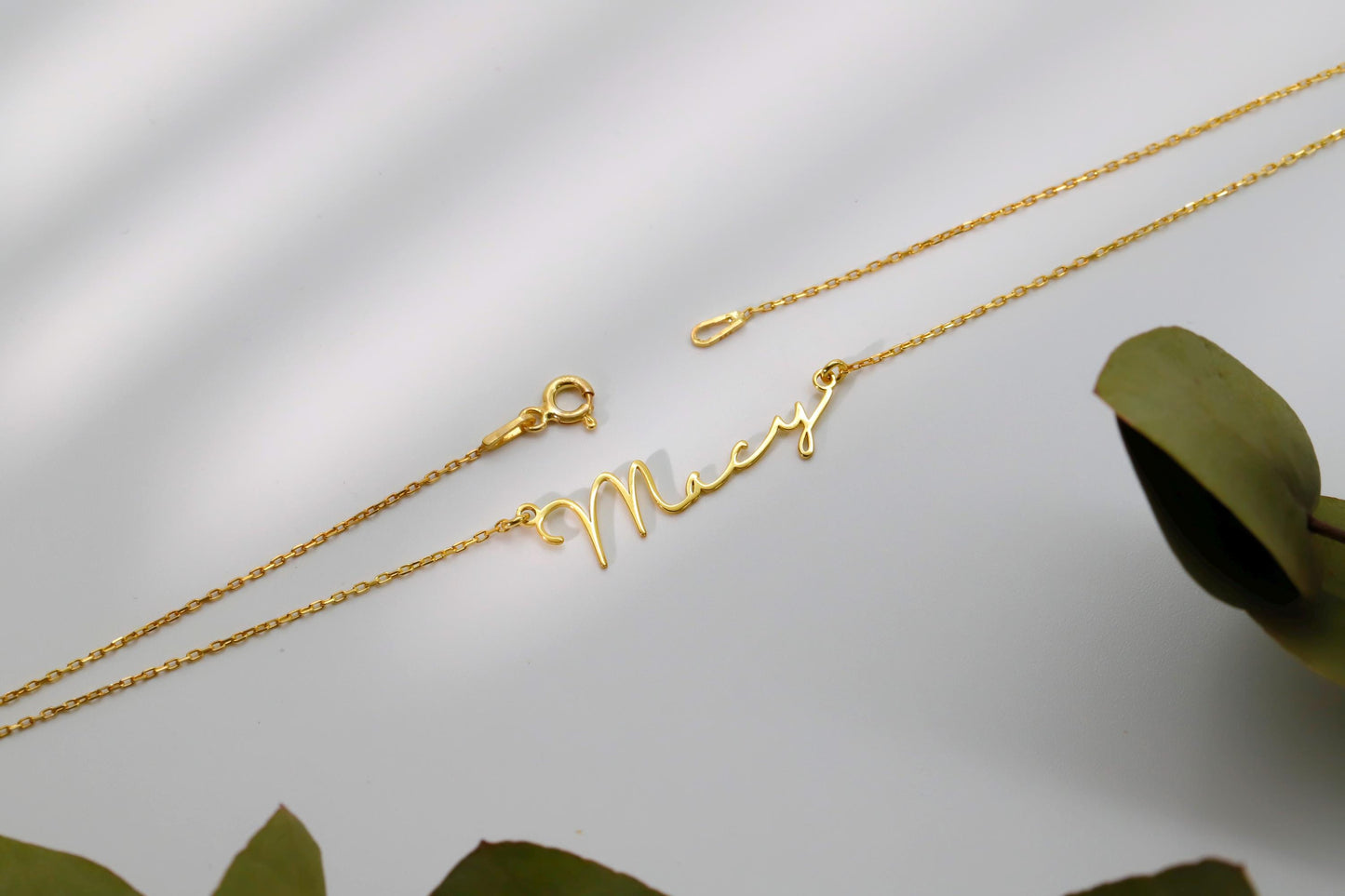 14K Solid Gold Name Necklace, Personalized Real Gold Name Necklace, Perfect Gift for Her, Dainty Personalized Minimal Name Necklace