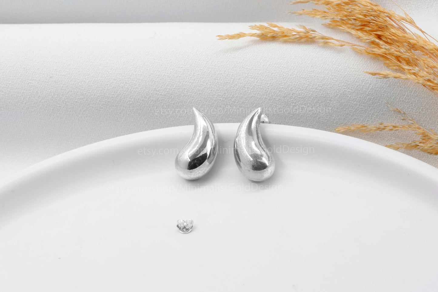 Chunky Teardrop Earrings, Waterdrop Earrings, Water Drop Earrings, 925 Sterling Silver Gift for Her