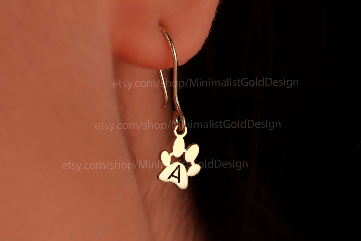 Pawfect Gifts Personalized Engraved Paw Print Earrings - Heartfelt Keepsake for Animal Lovers