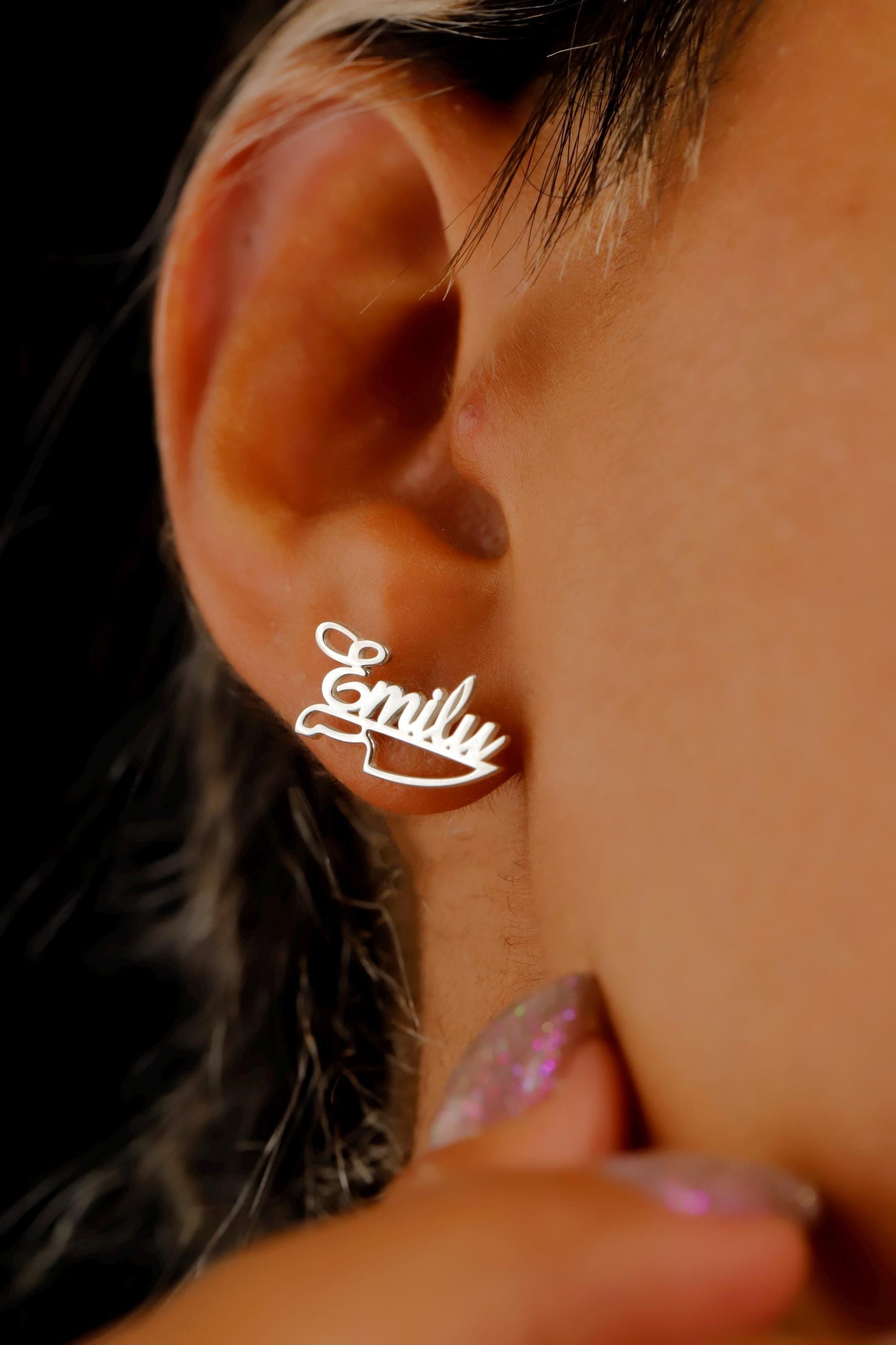 Personalized Name Earrings with Knife • Culinary Jewelry • Chef Earrings • Stud Earrings • Chef Knife • Gift For Chef • - silvergoldandrose