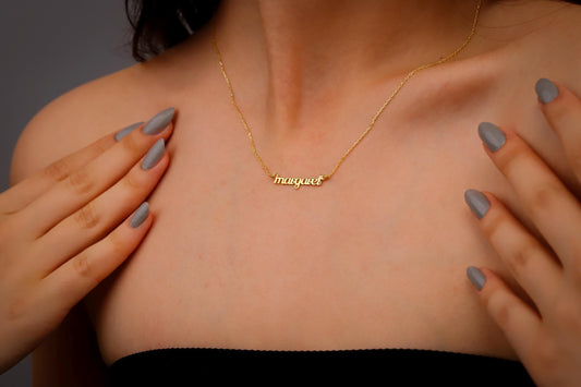 10K Gold Name Necklace, 8K Gold Personalized Dainty Name Necklace, 14K Real Gold Name Necklace, Name Necklace Gold - silvergoldandrose