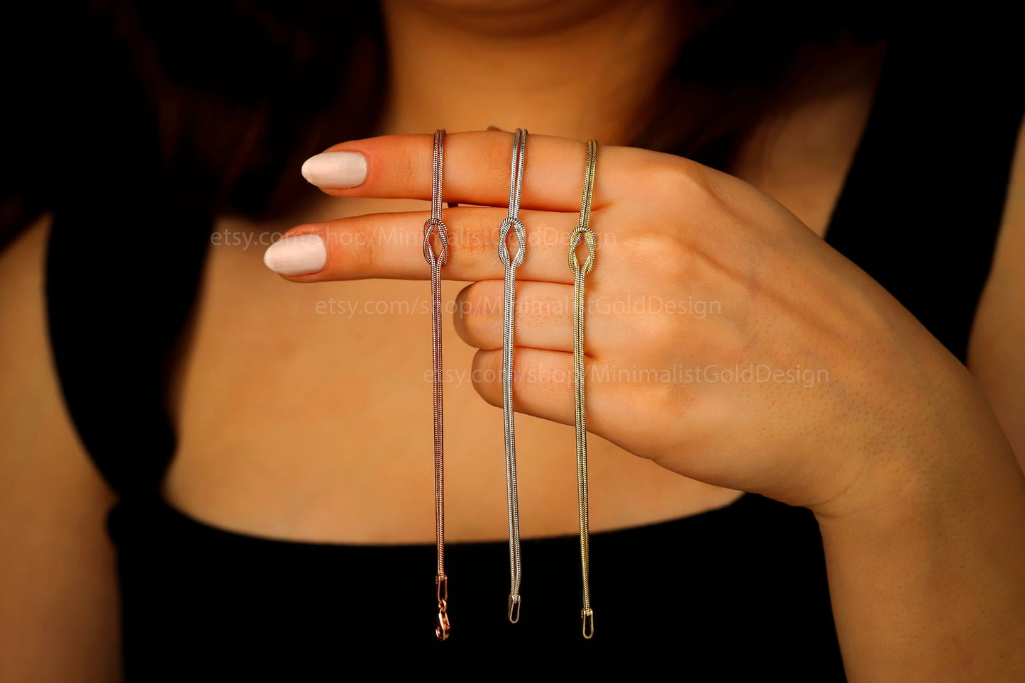 Handmade Knot Bracelet - 14k Gold Filled & 925 Sterling Silver, Symbol of Love & Unity for Couples