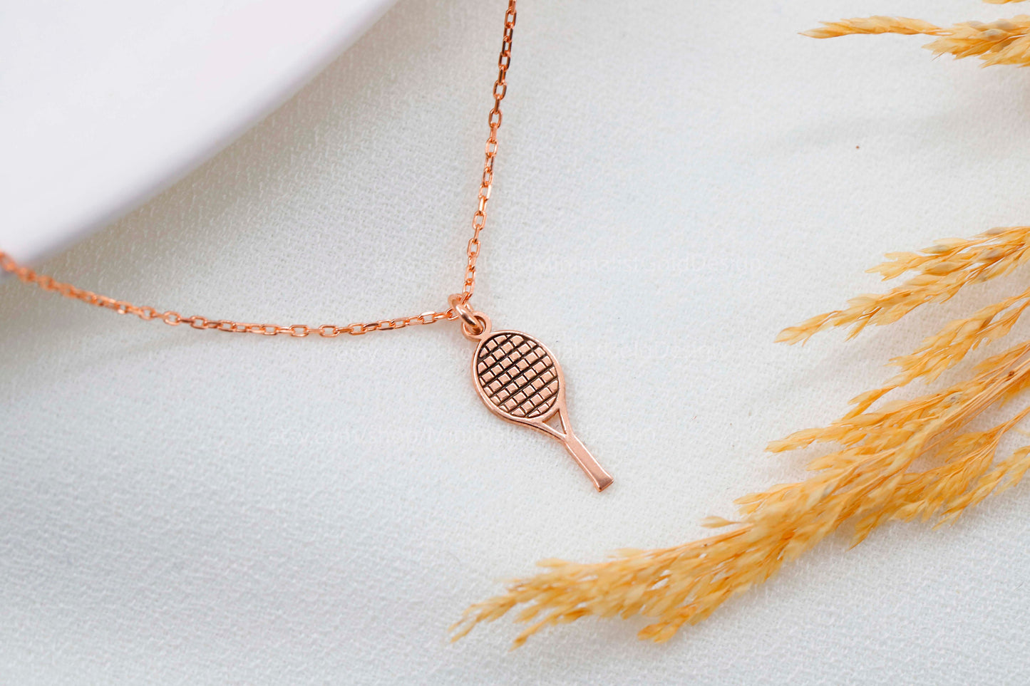 Dainty Gold Tennis Racket Necklace, Tennis Racket Pendant for Tennis Lover, Tennis Jewelry, Tennis Gifts, Best Sports Necklace Gift
