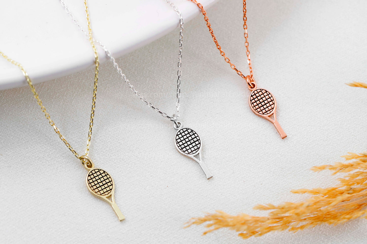 Dainty Gold Tennis Racket Necklace, Tennis Racket Pendant for Tennis Lover, Tennis Jewelry, Tennis Gifts, Best Sports Necklace Gift