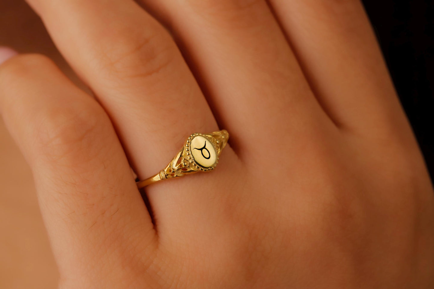 Celestial Charm Zodiac Ring - Engraved 925 Sterling Silver Horoscope Jewelry