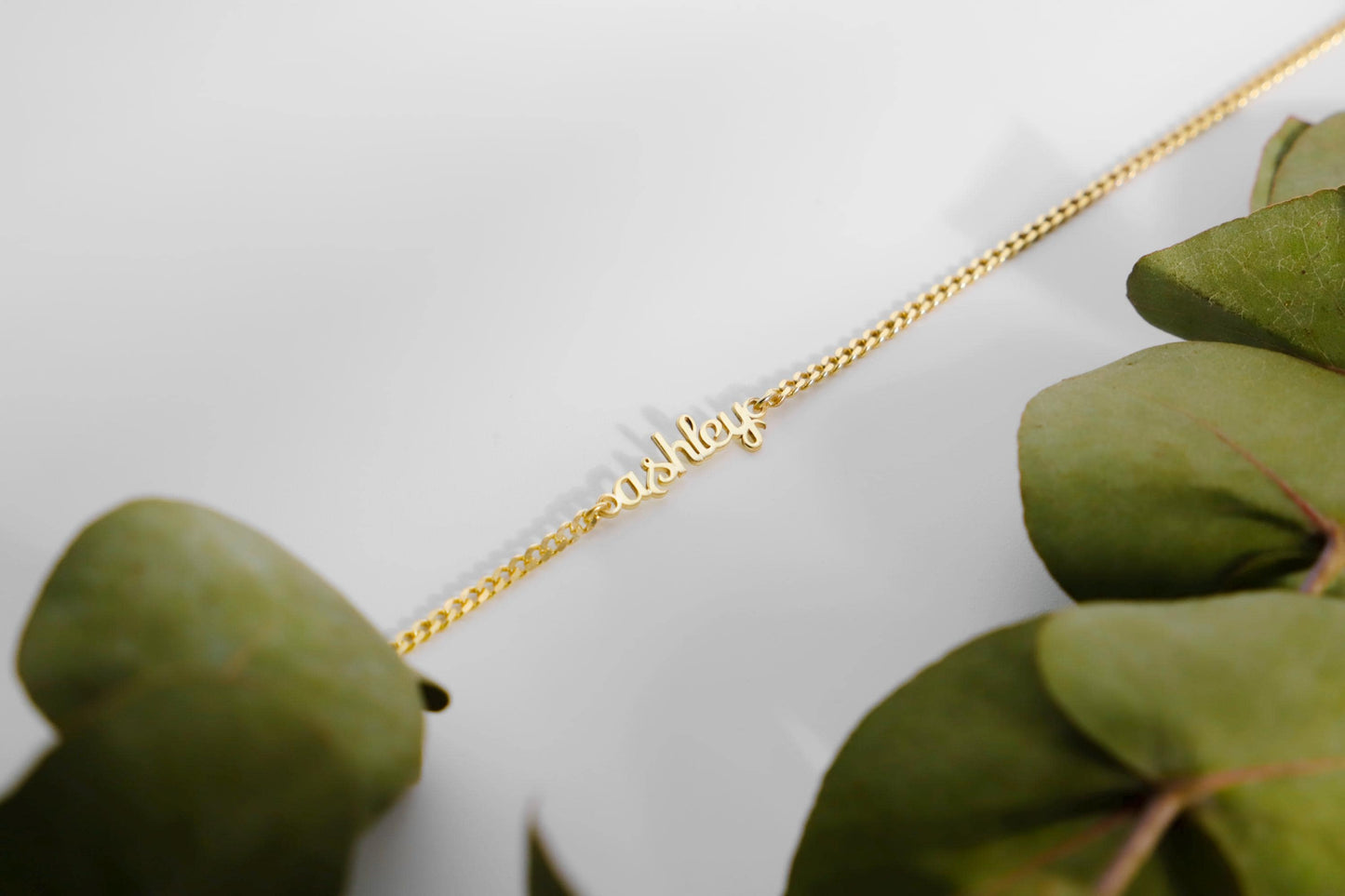 Name Necklace with Curb Chain