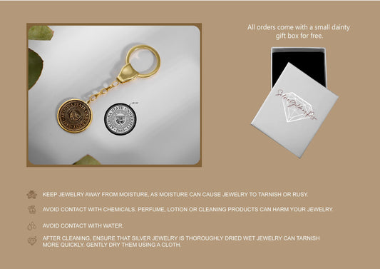 Silver Paws Dog Tag Key Chain - Dainty 925 Sterling Silver, Handmade Gift for Pet Lovers