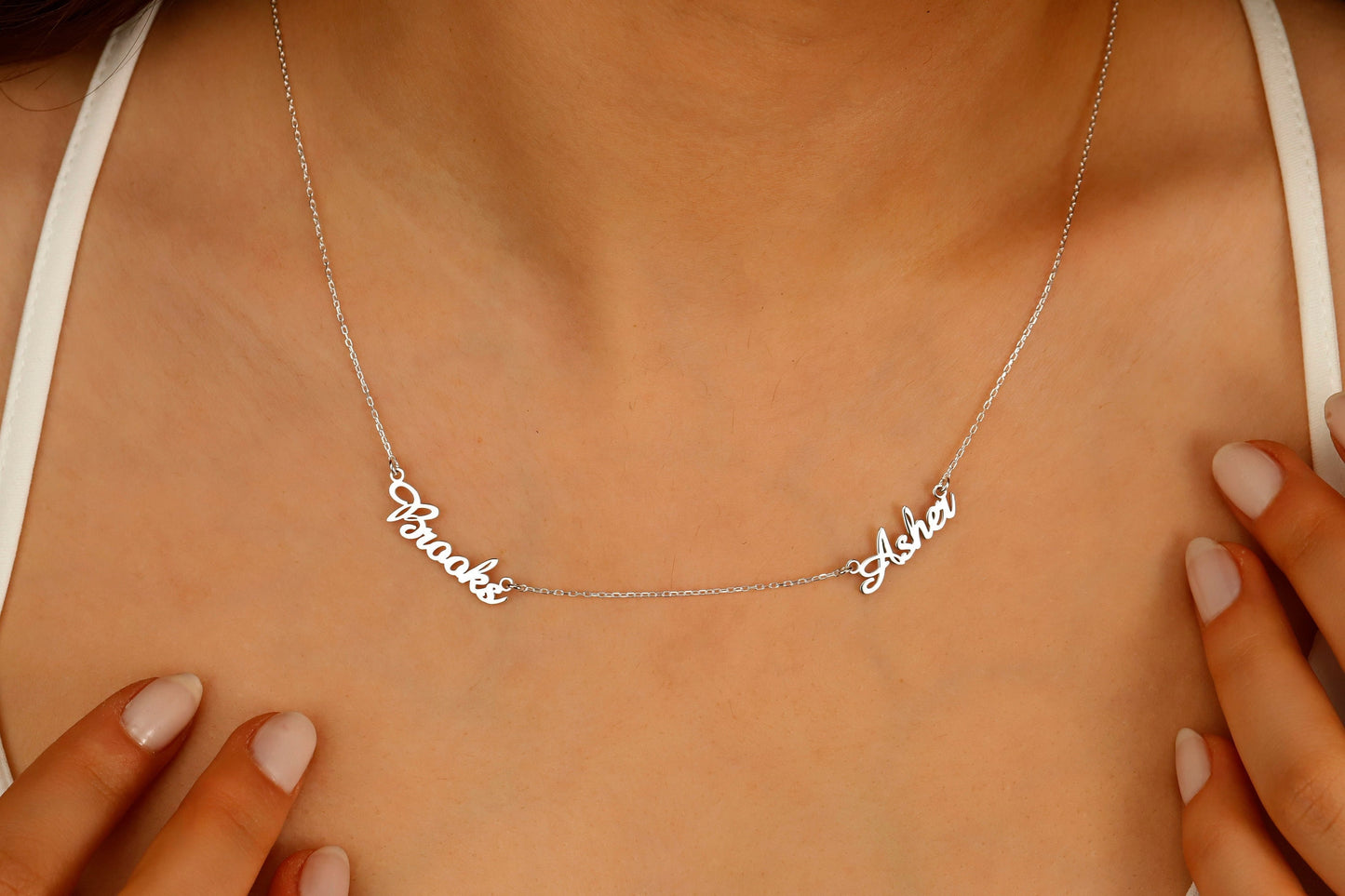 Custom Multiple Name Plate Choker Necklace | Gold Baby Name Jewelry | Perfect Silver Gifts | Dainty Handmade Birthday Gifts for Mom