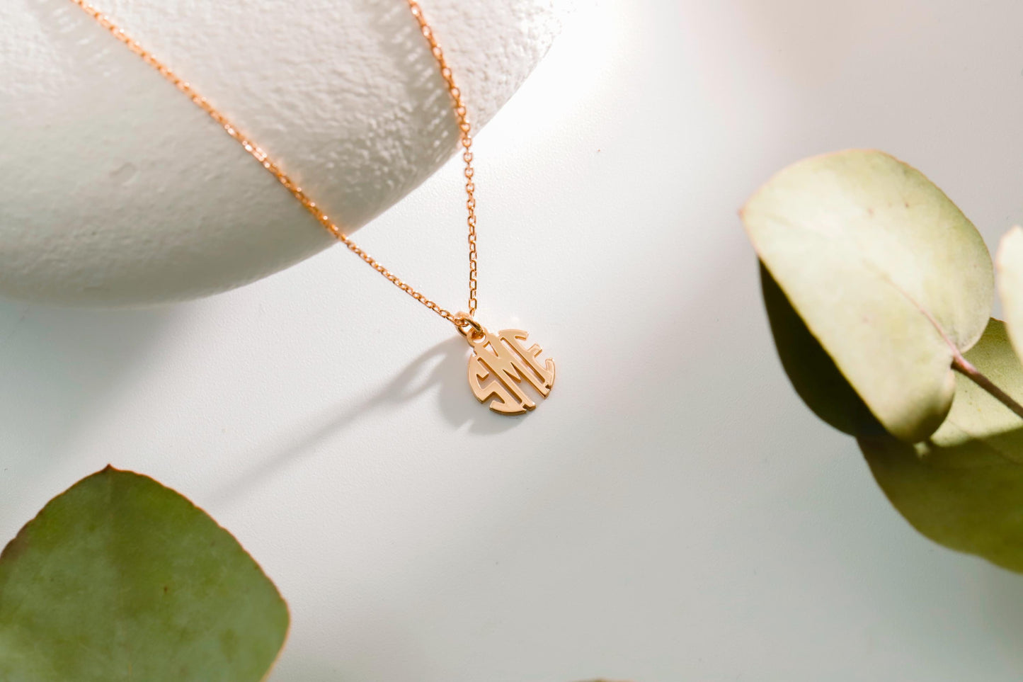 Sterling Silver Monogram Necklace: Dainty Initial Letter Jewelry