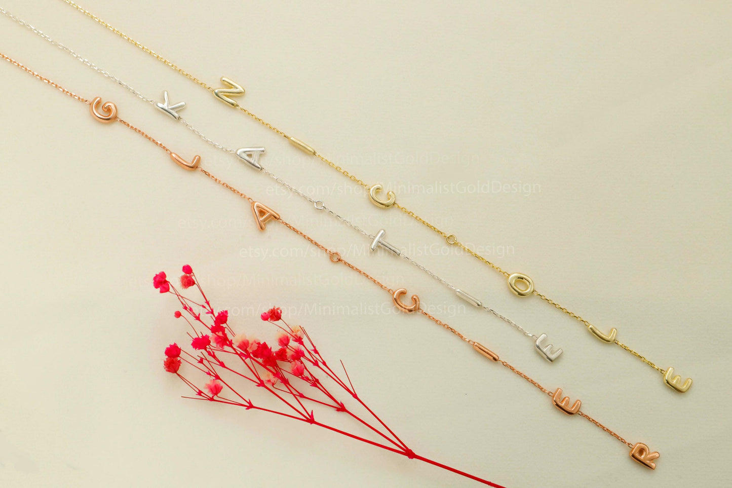 LuxeCraft Personalized Lariat Name Necklace - Custom Bubble Initials for Unique Gifts