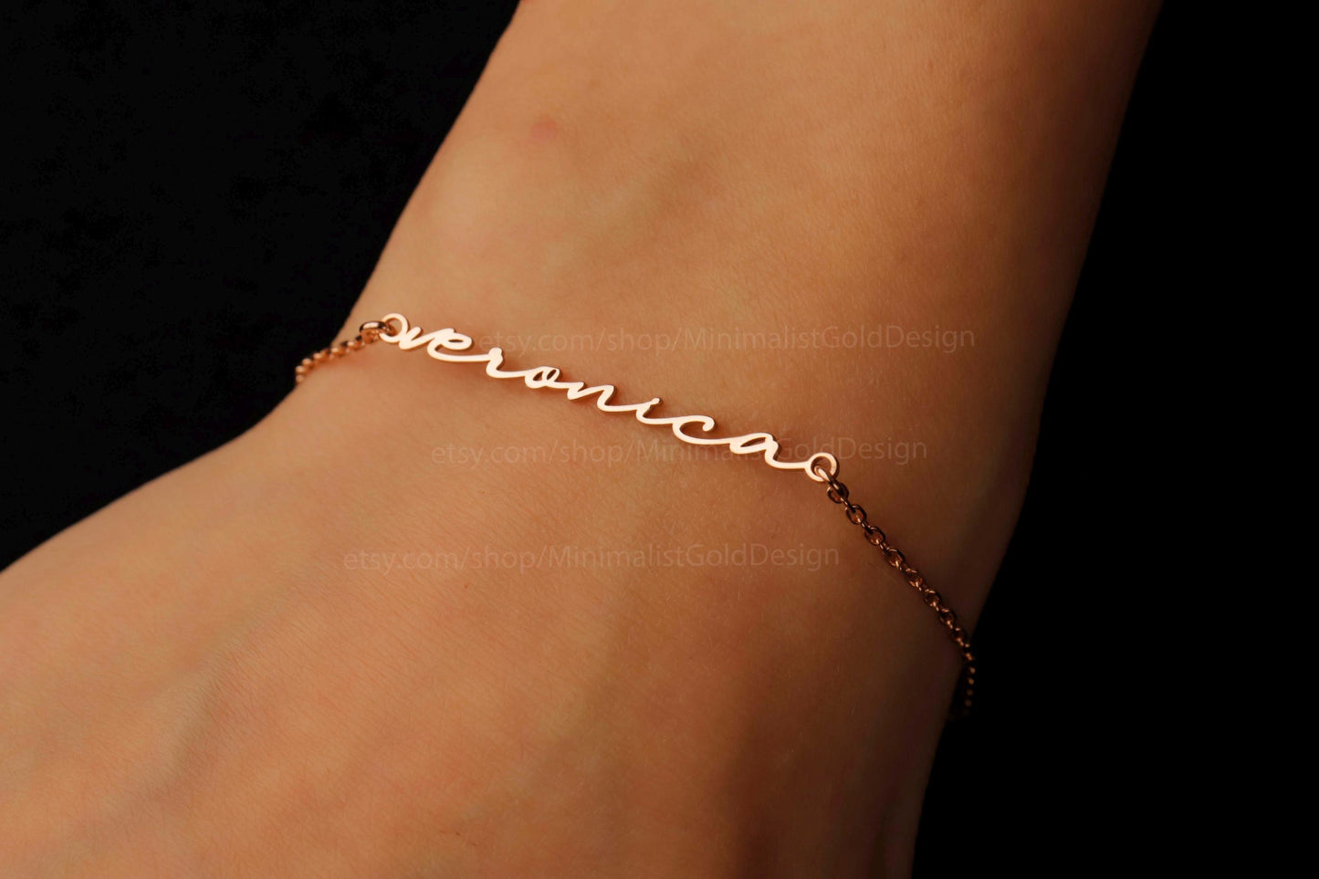 Goldsmiths Custom Tiny Name Bracelet - Personalized Gold Handwritten Jewelry, Perfect Holiday Gift for Her